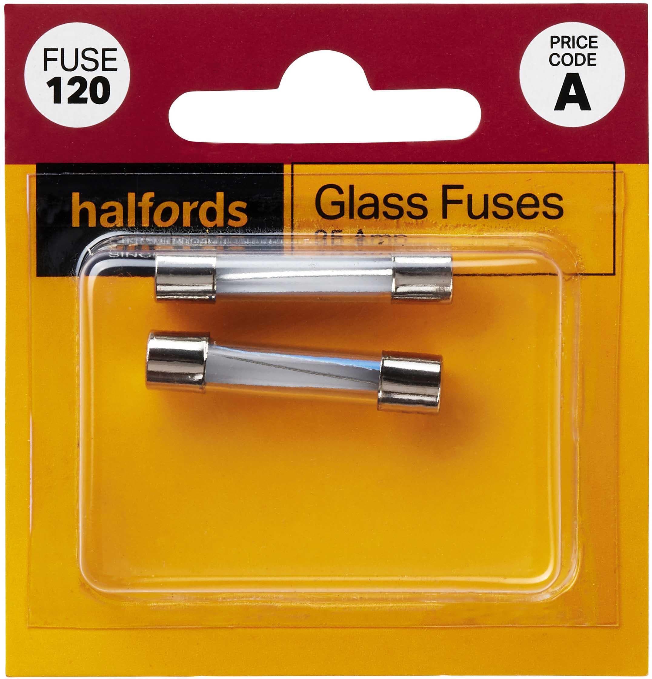 Halfords Glass Fuses 25 Amp (FUSE120)