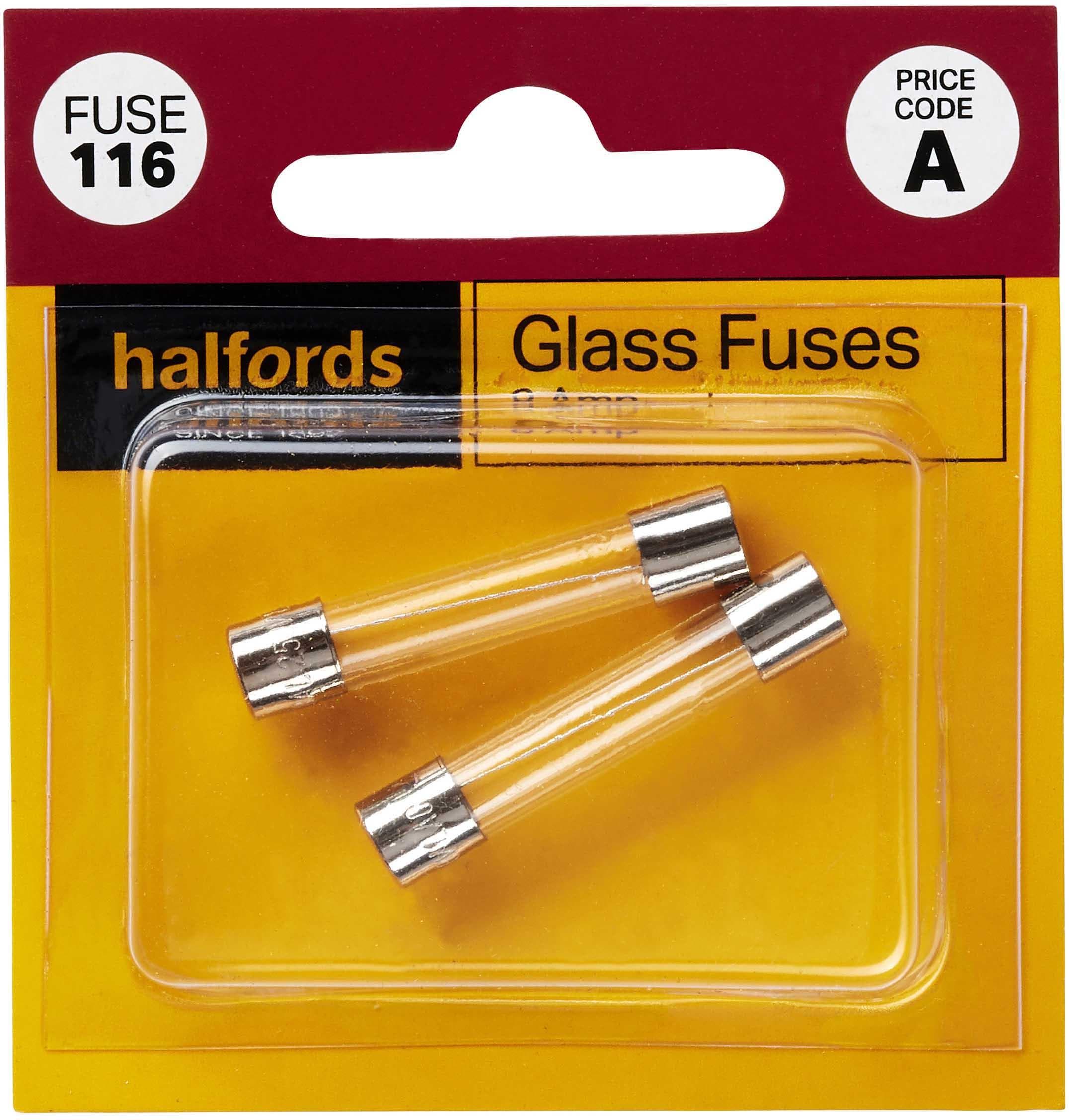 Halfords Glass Fuses 8 Amp (FUSE116)