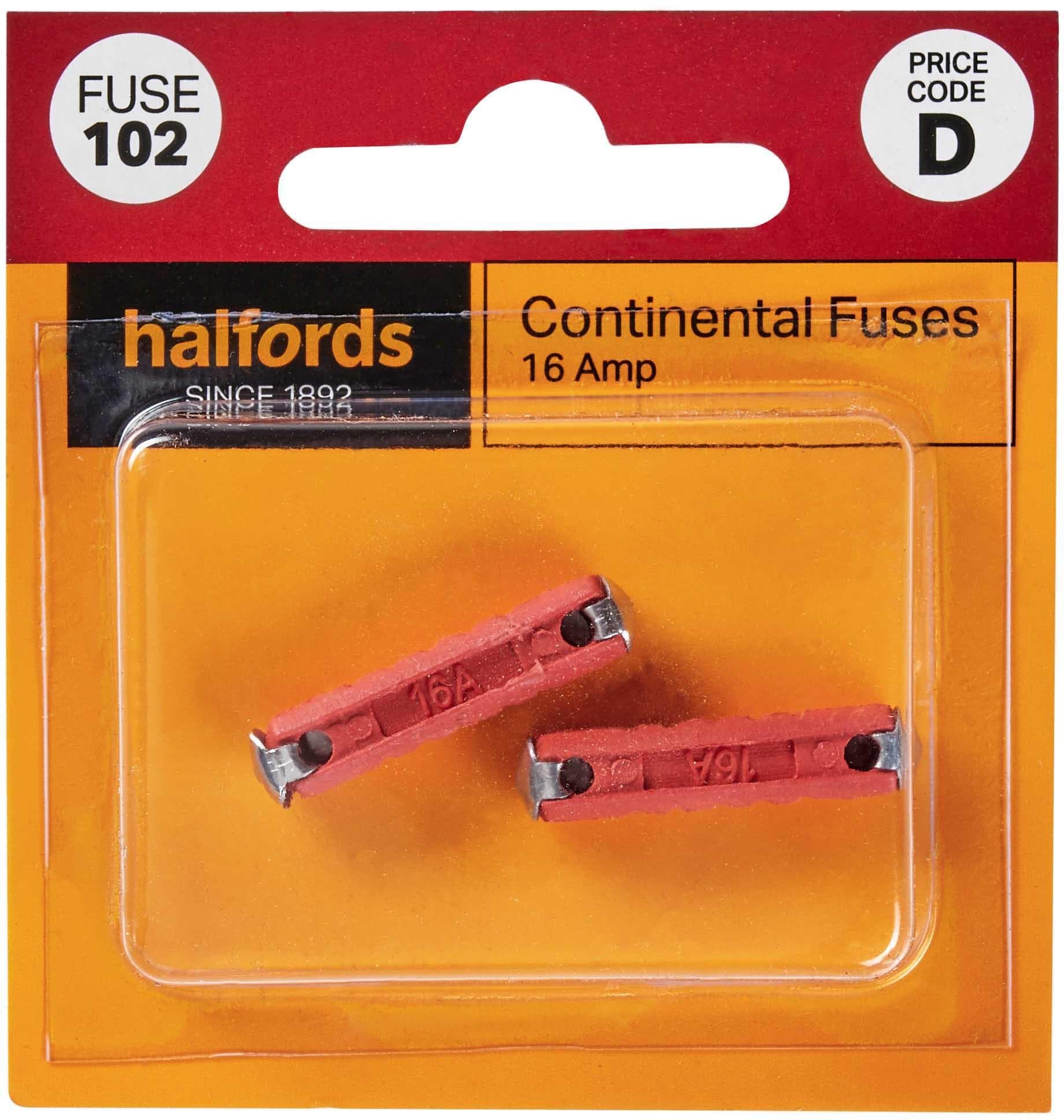 Halfords Continental Fuses 16 Amp (FUSE102)