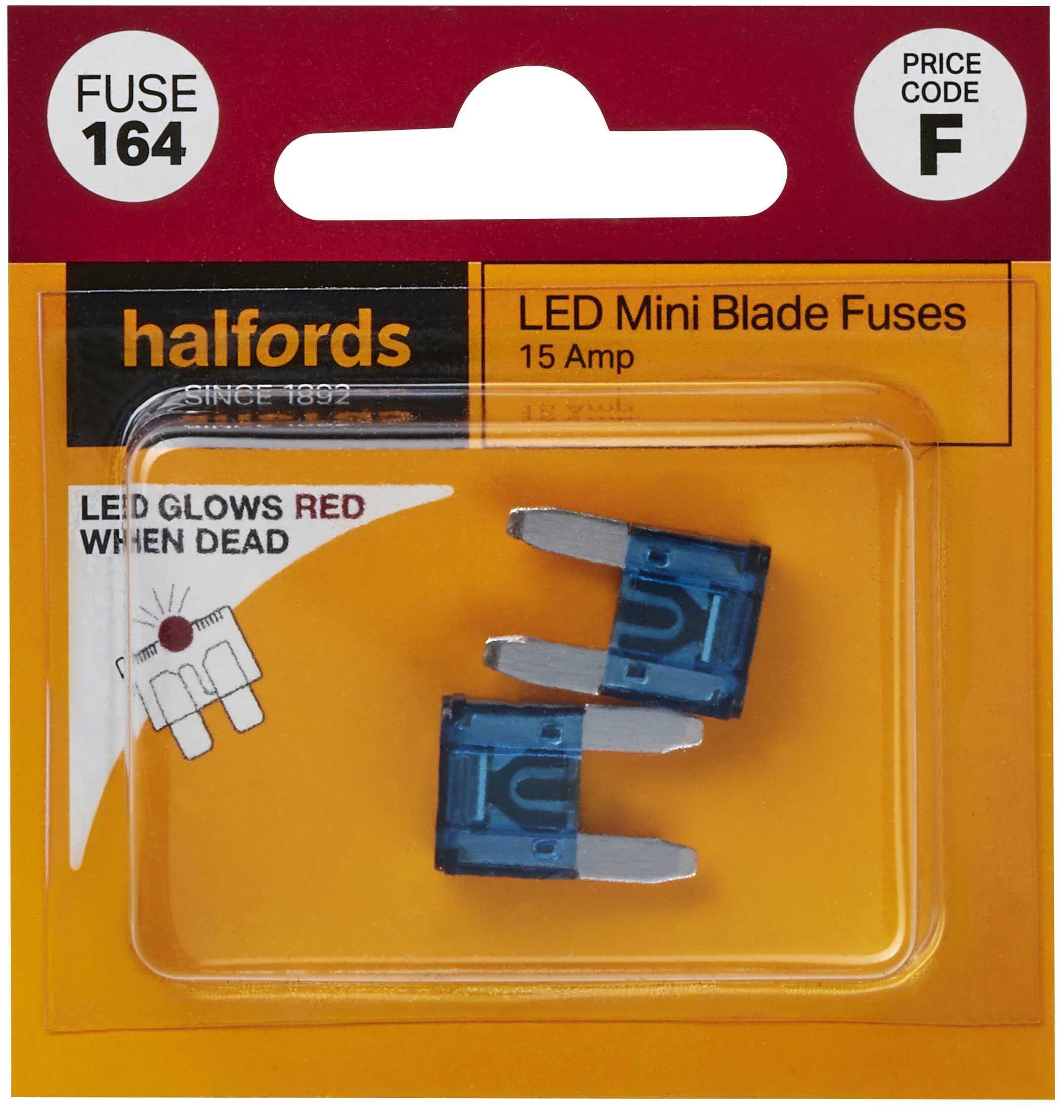 Halfords LED Mini Blade Fuses 15 Amp (FUSE164)
