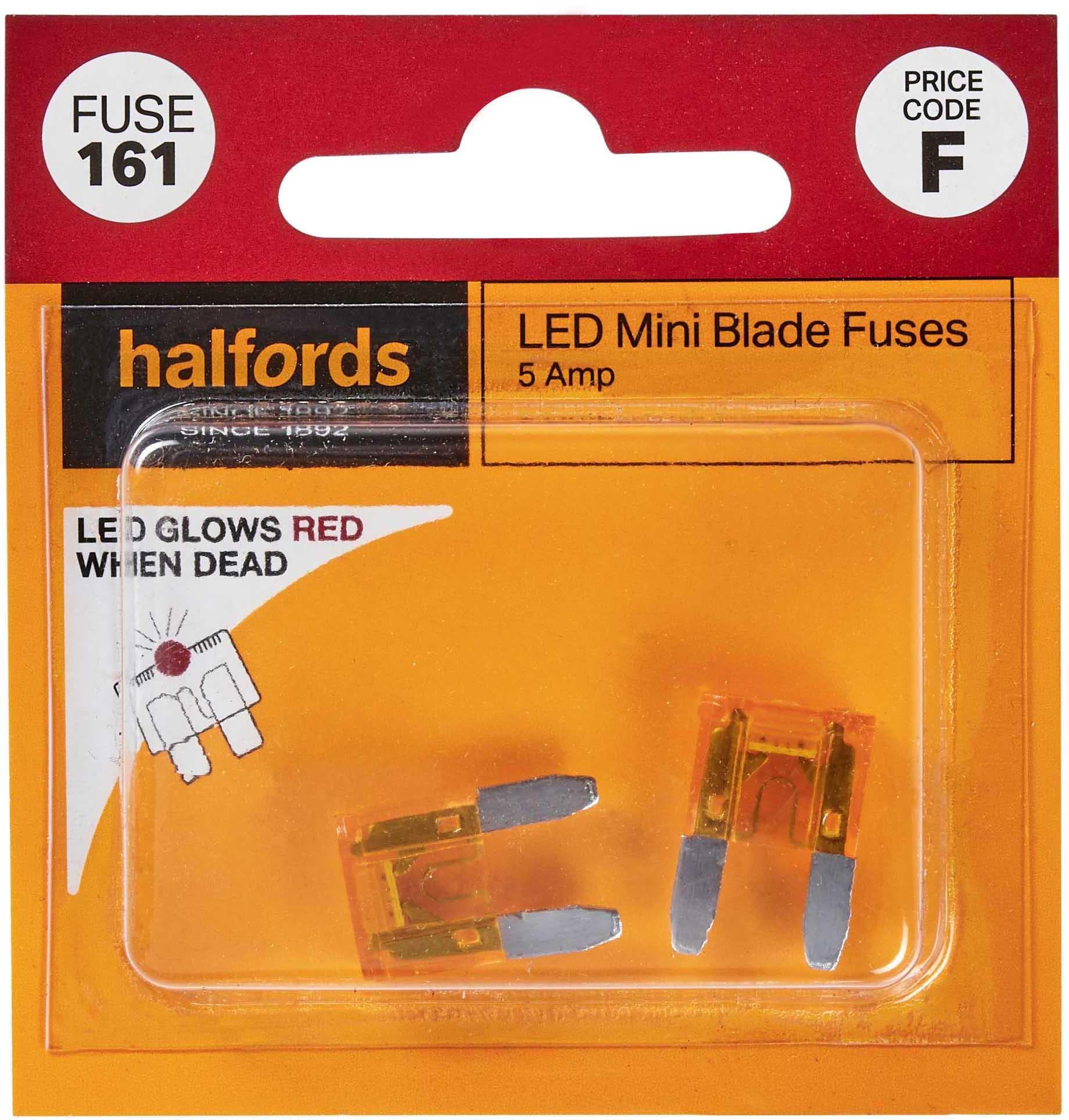 Halfords LED Mini Blade Fuses 5 Amp (FUSE161)