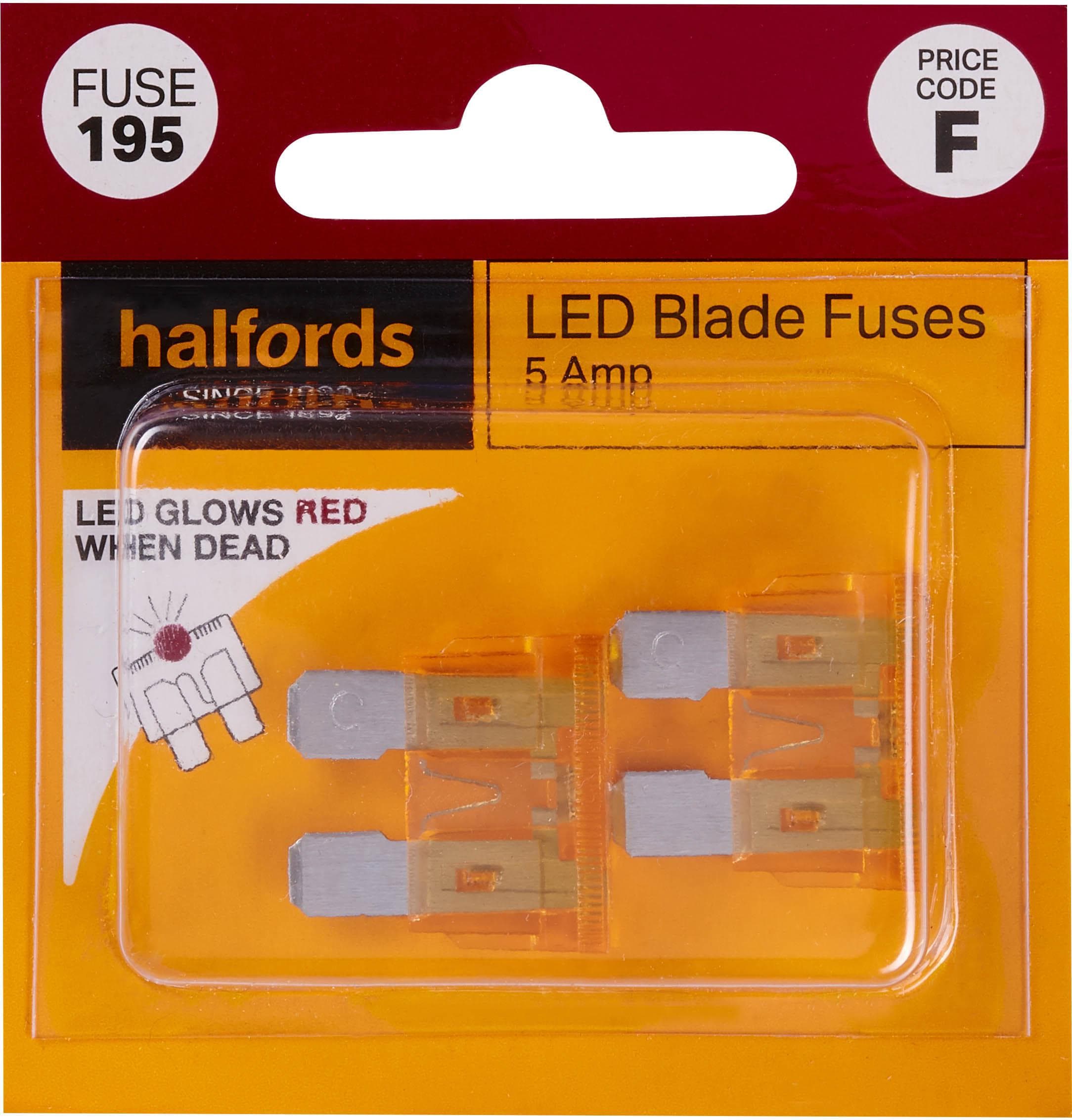 Halfords LED Blade Fuses 5 Amp (FUSE195)