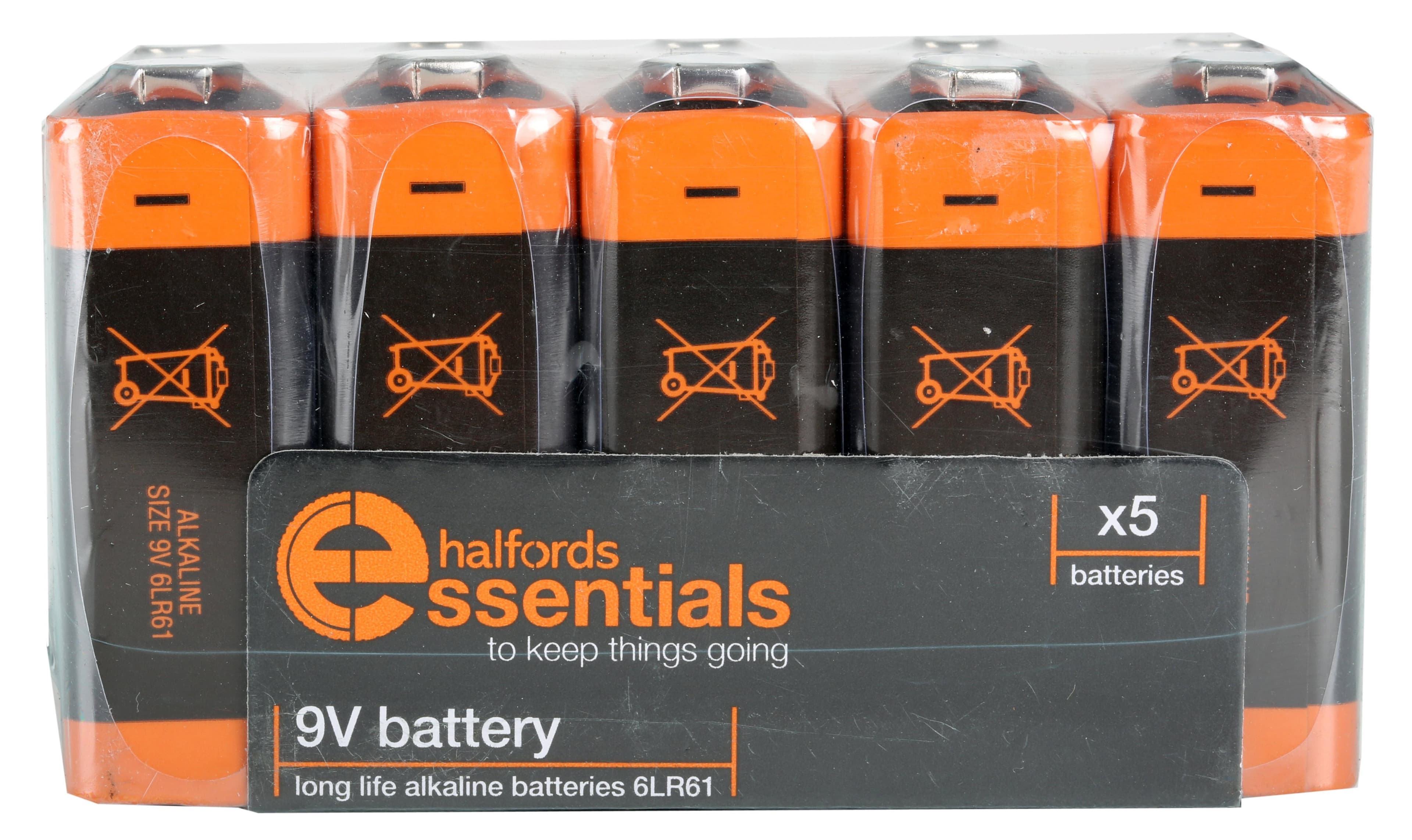 Halfords Essential Batteries 9V x5
