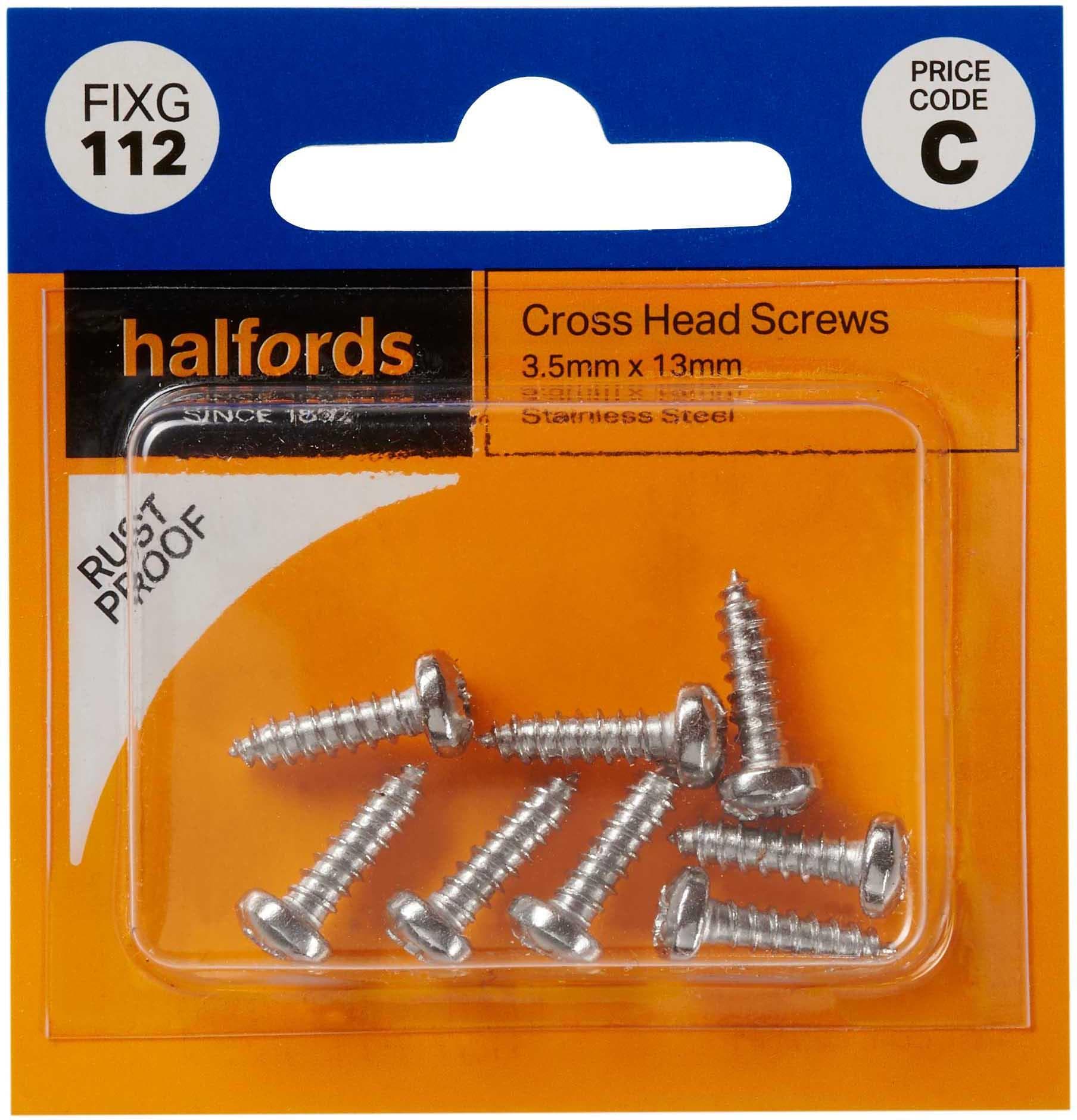 Halfords Cross Head Screws 3.5mmx19mm (FIXG113)