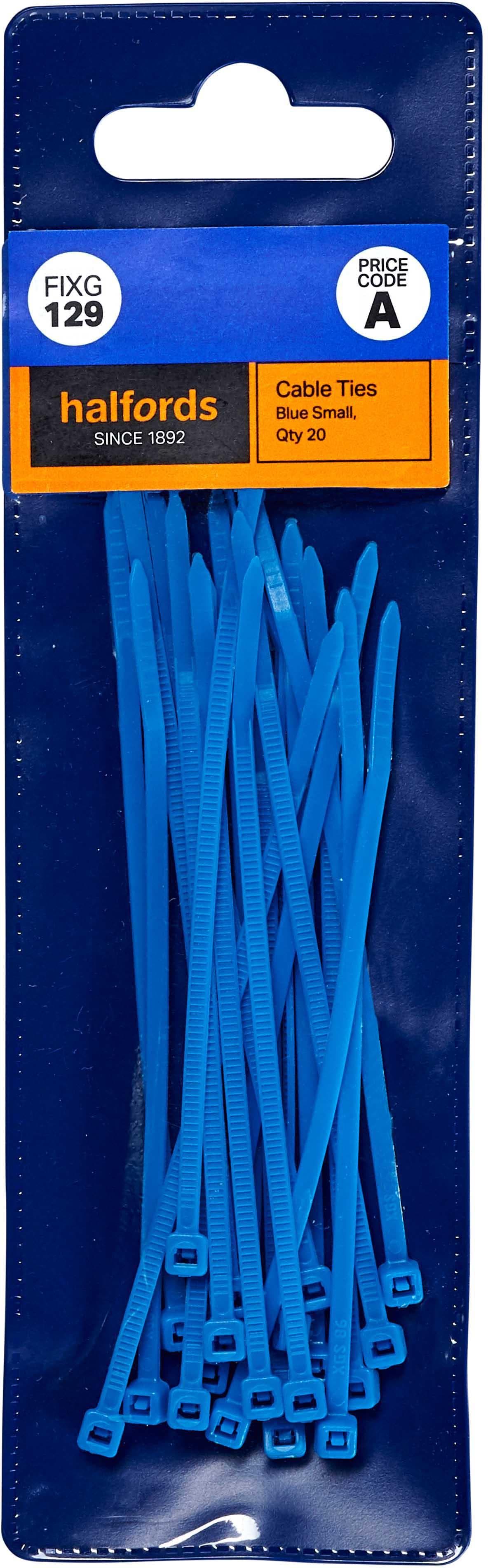 Halfords Cable Ties 100mm Blue (FIXG129)