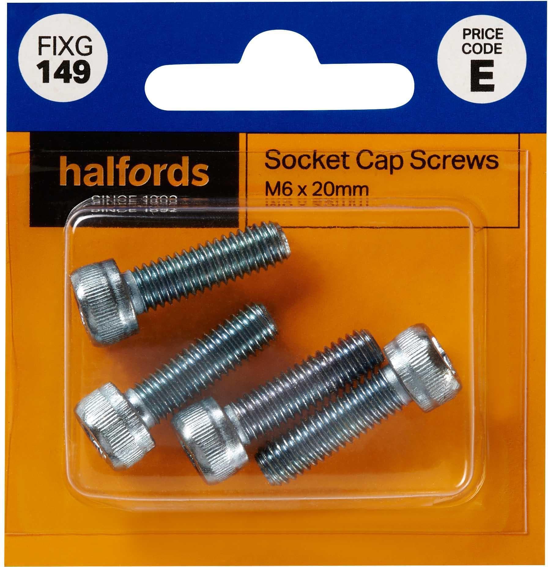 Halfords Socket Cap Screws M6 x 20mm (FIXG149)
