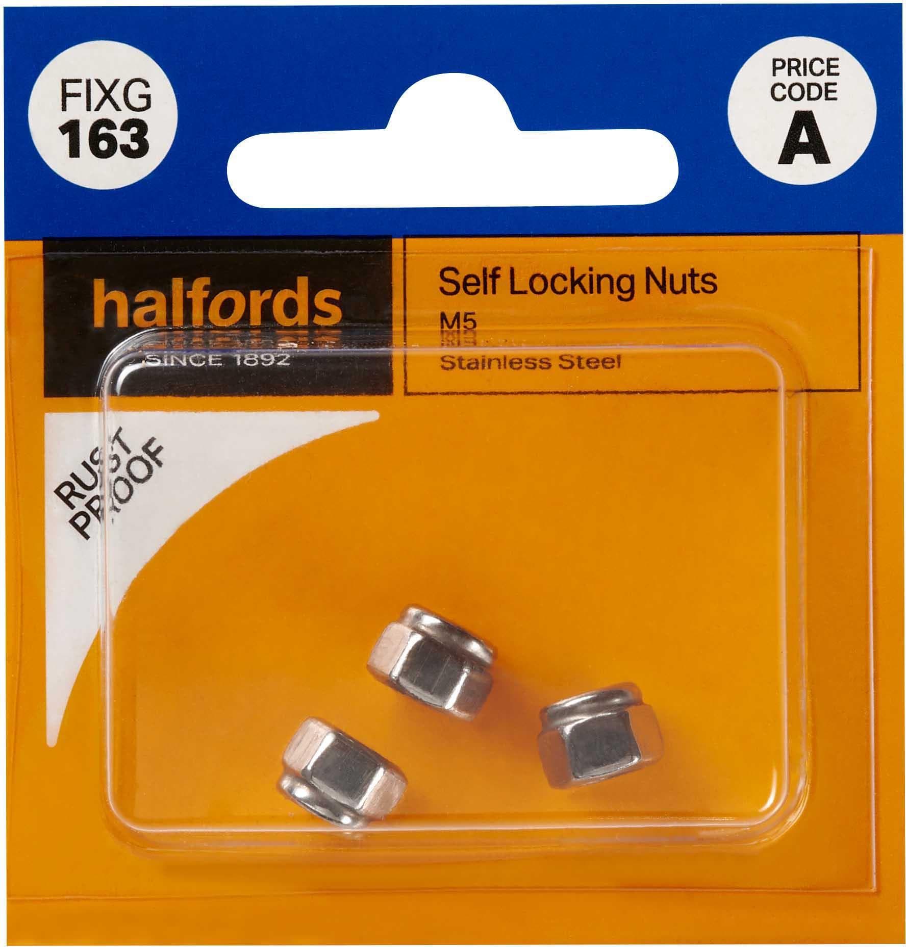 Halfords Self Locking Nuts M5 (FIXG163)