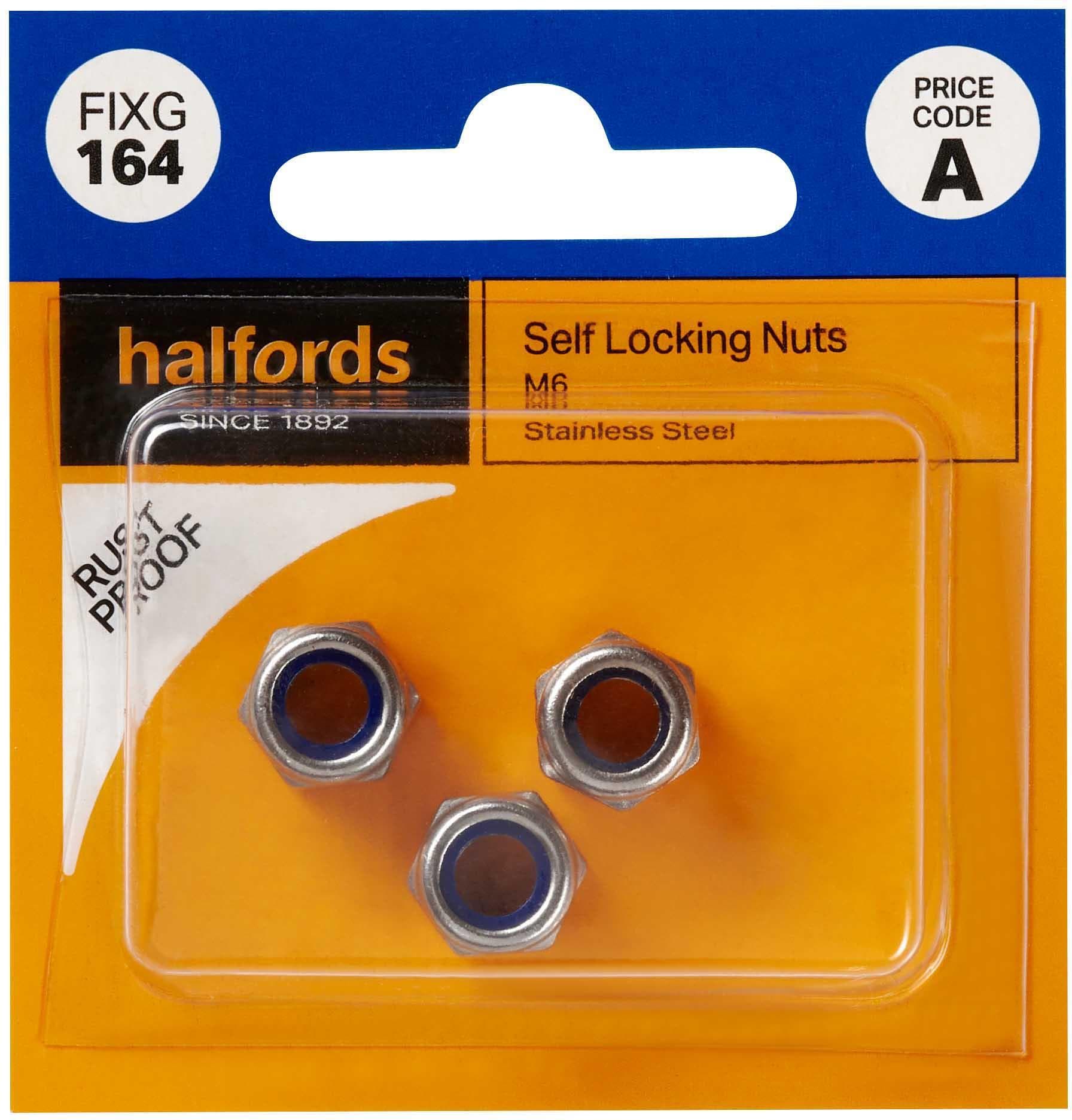 Halfords Self Locking Nuts M6 (FIXG164)