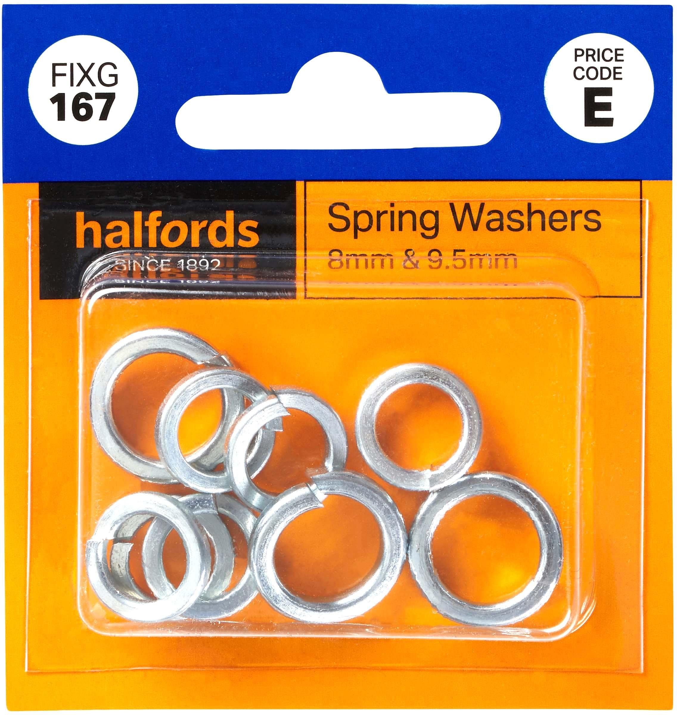 Halfords Spring Washers 8 and 9.5mm (FIXG167)