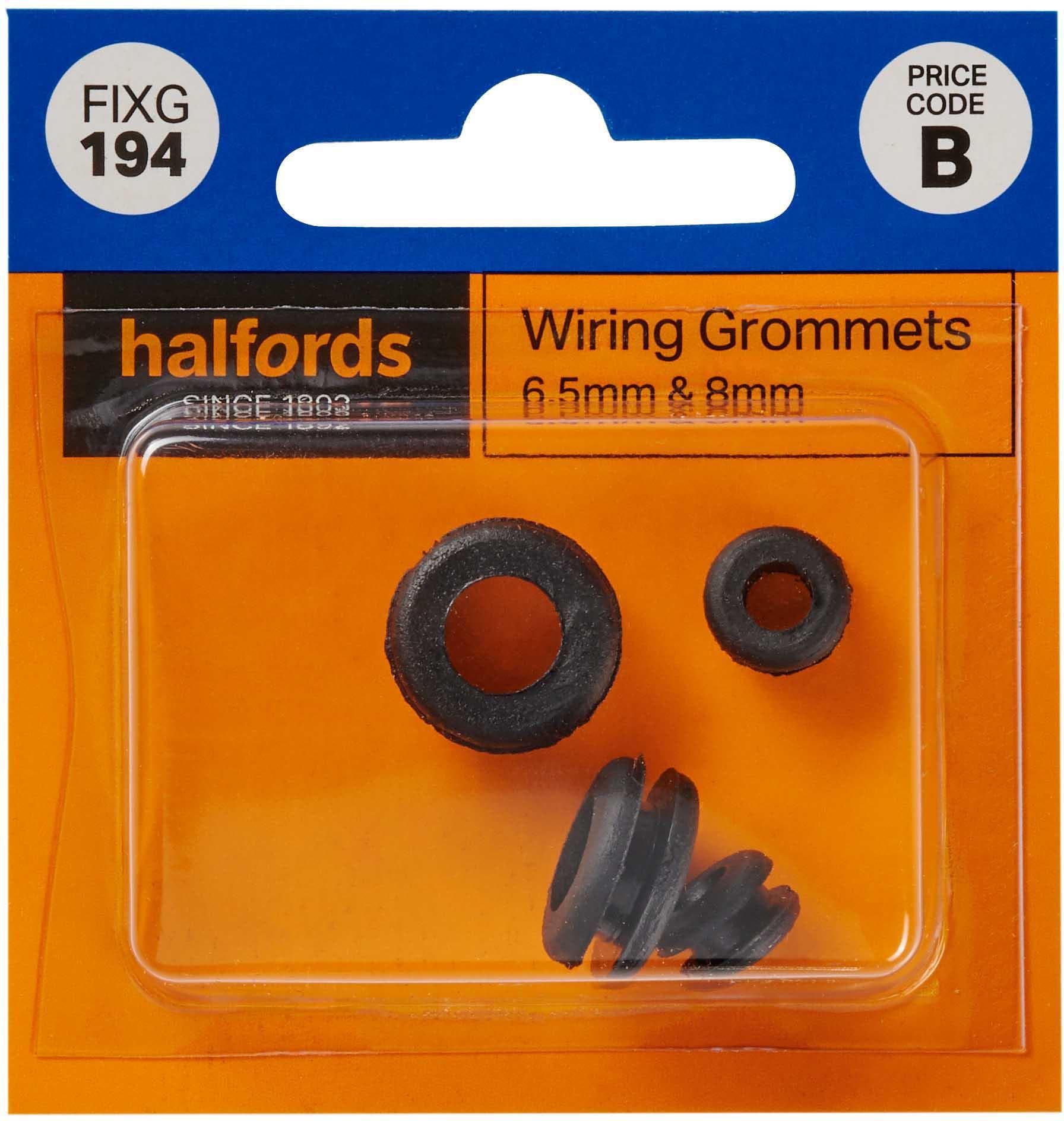 Halfords Wiring Grommets 6.5 & 8mm (FIXG194)