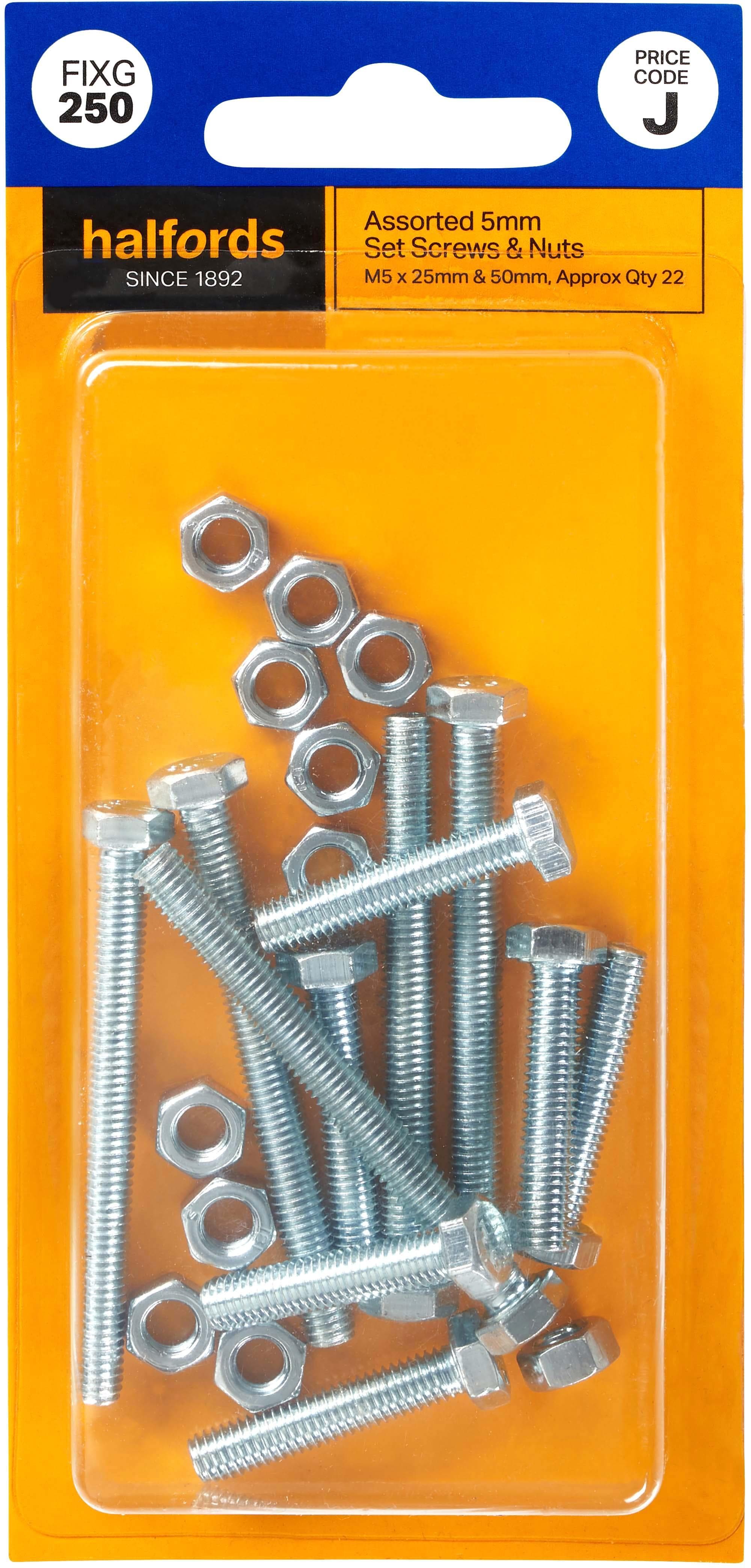 Halfords Assorted Screws & Nuts M5 (FIXG250)