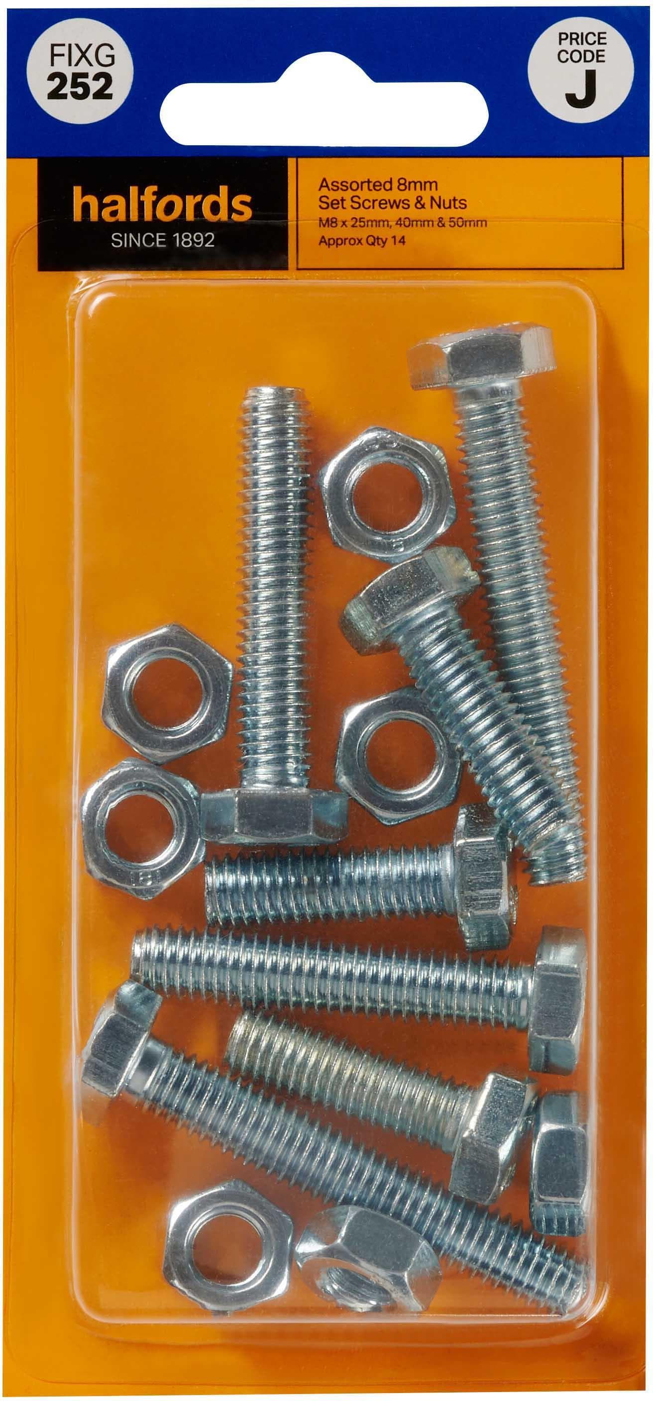Halfords Assorted Screws & Nuts M8 (FIXG252)