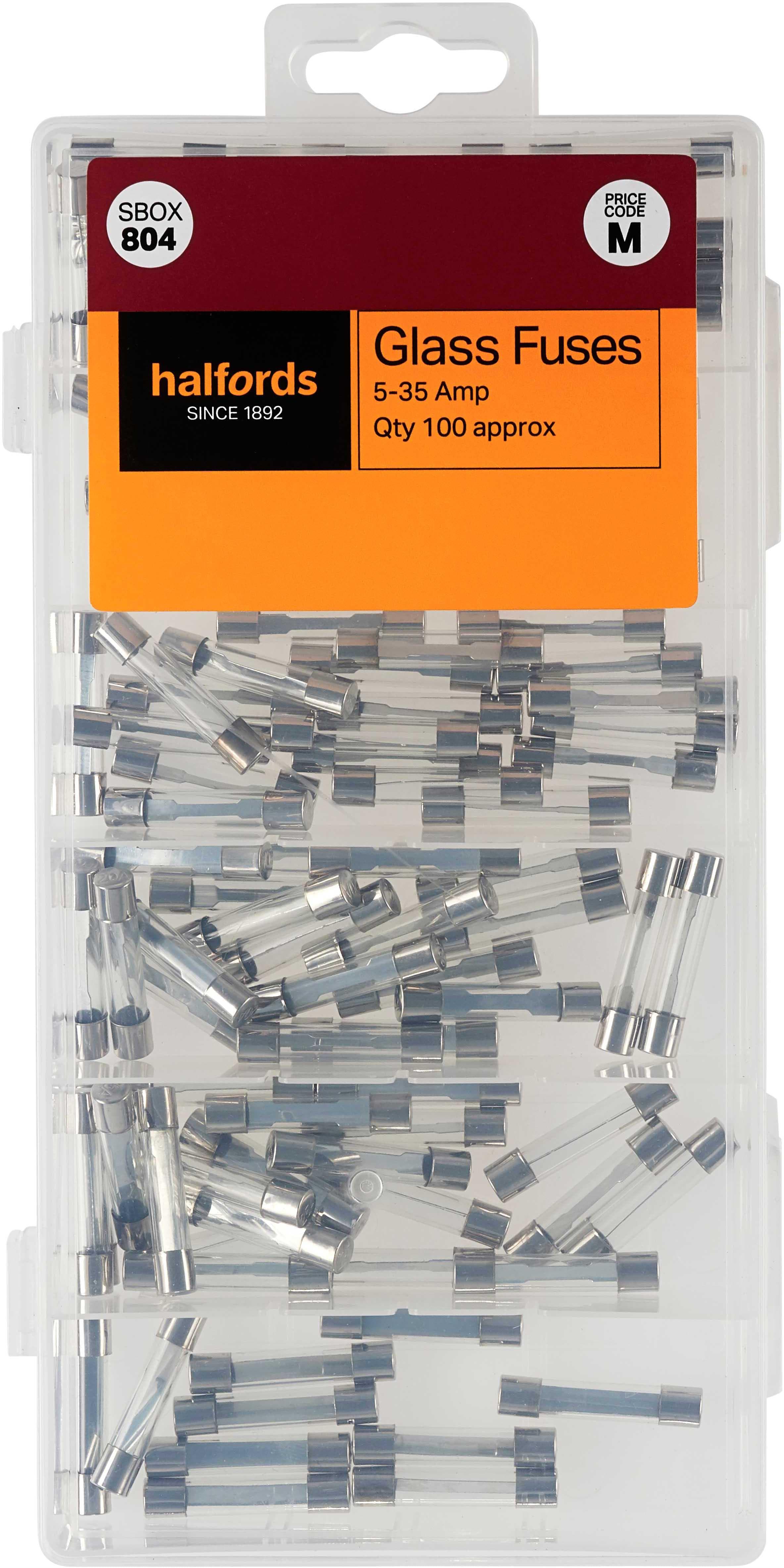 Halfords Assorted Glass Fuses (SBOX804)