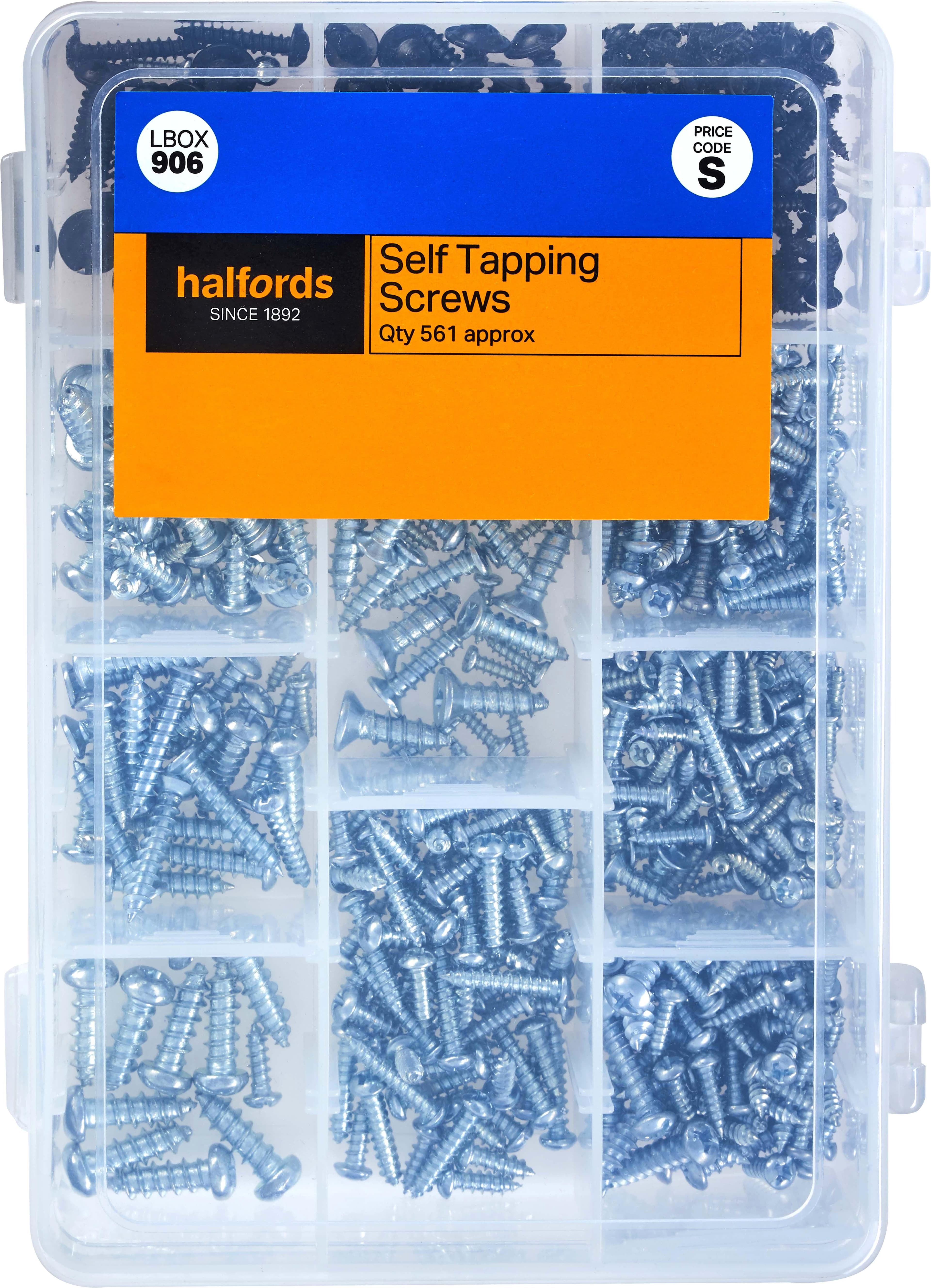 Halfords Assorted Self-Tapping Screws (LBOX906)
