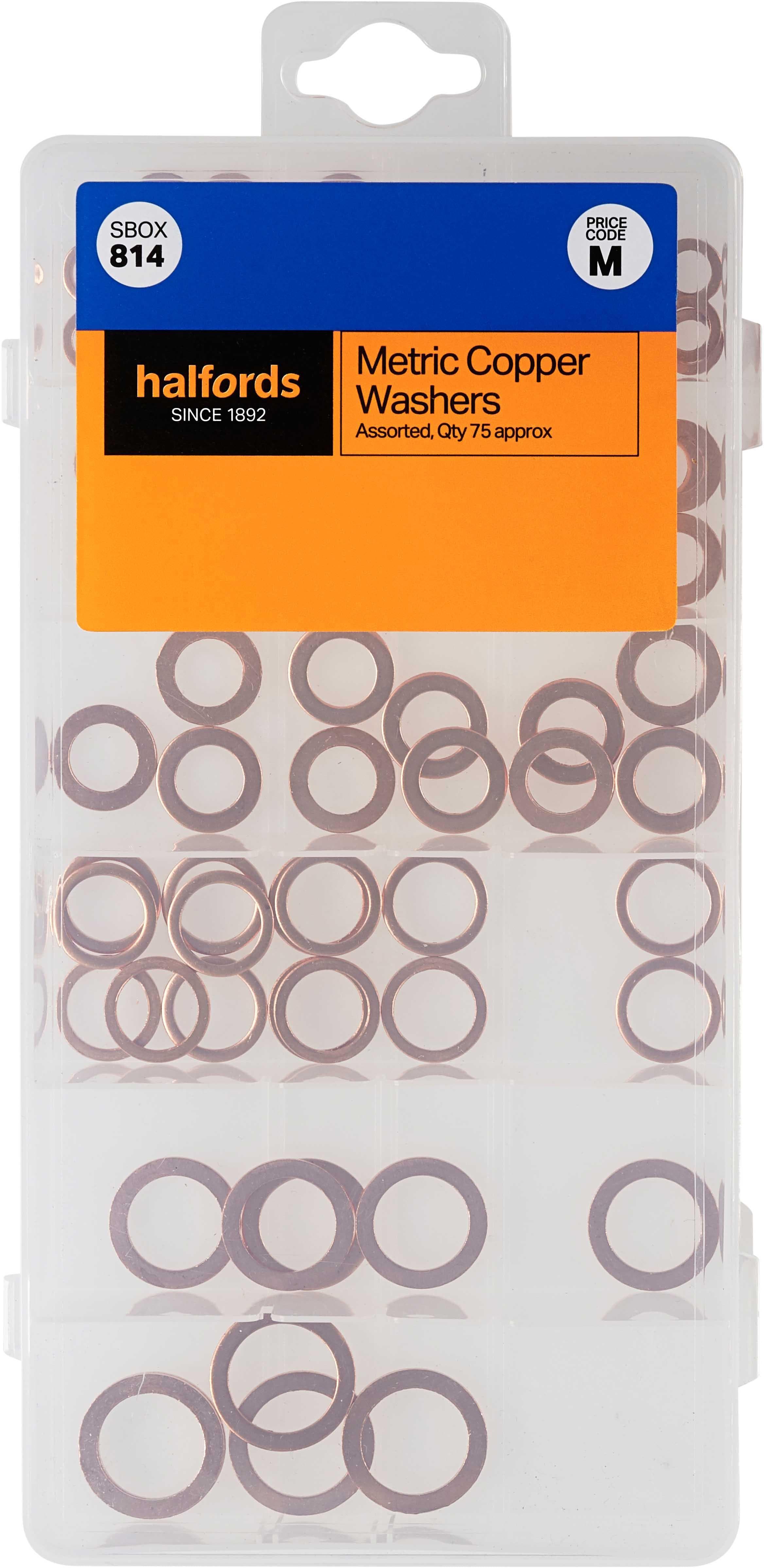 Halfords Assorted Copper Washers (SBOX814)