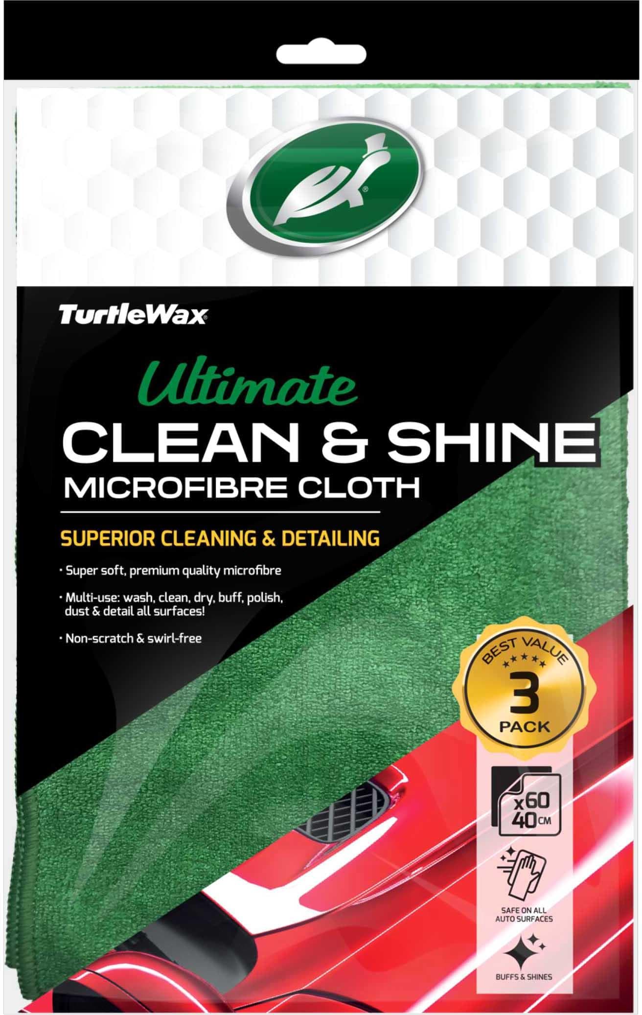 Turtle Wax Clean & Shine Microfibre Cloths X3