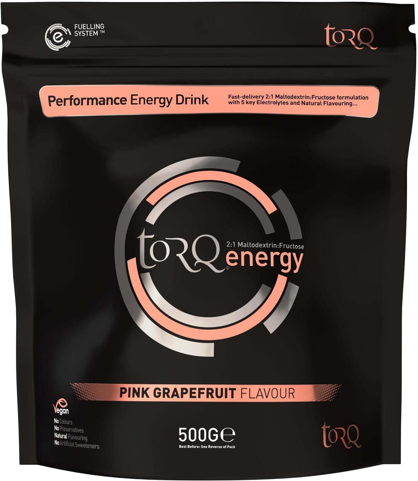 TORQ Natural Energy Drink, 1 x 500g, Pink Grapefruit