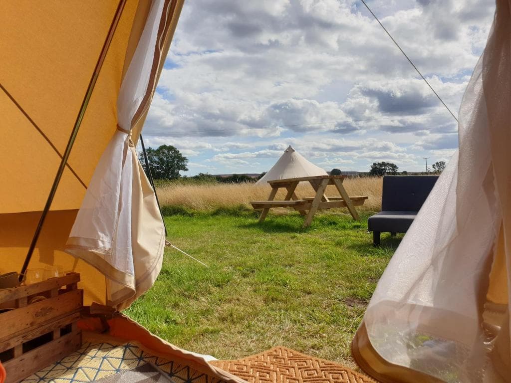 Luxury 5m bell tent with log burner near Whitby