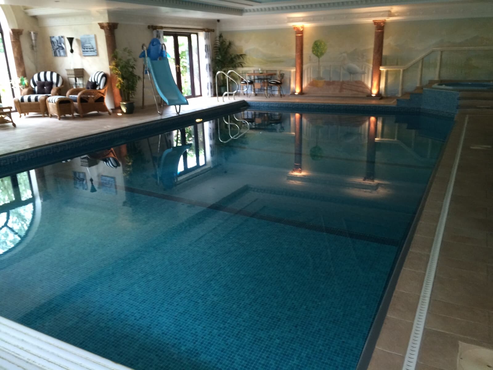 indoor- swimming pool at Truffle Lodge|Truffle Lodge back garden and conservatory||||||||