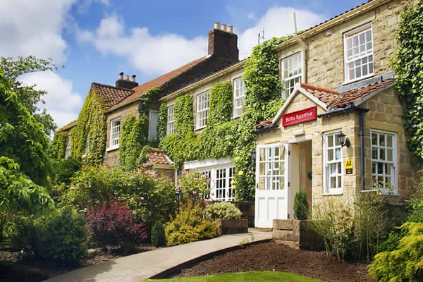 Dining at Courtyard Restaurant in scalby
