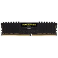 Black Corsair Vengeance LPX DDR4 memory module with gold contacts and heat spreader, 8 GB capacity.