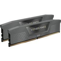Corsair Vengeance DDR5 memory module, 64 GB 2 x 32 GB, gray heat spreader, 288-pin DIMM, sleek design.