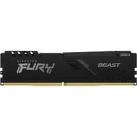 Black Kingston FURY Beast 16GB DDR4 memory module with silver logo and gold connectors.