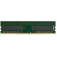 Kingston DDR4 memory module, green circuit board with black chips, gold connector edge.