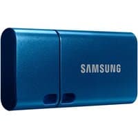 Blue Samsung USB flash drive 256GB, USB Type-C 3.2 Gen 1, compact rectangular design with rounded edges.