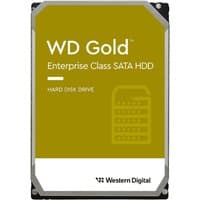 Western Digital Gold 4TB internal hard drive with yellow label, enterprise class SATA HDD, and silver casing.