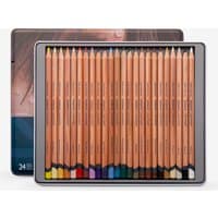 Derwent Lightfast Colour Pencil Tin Set of 24, wooden pencils in a metal tin with assorted colors visible at the tips.