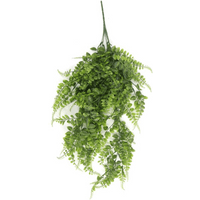 Hanging artificial green pothos plant 85cm, UV and fire resistant, with lush cascading leaves.