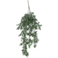 Hanging artificial plant with small green leaves, UV and fire resistant, 78cm long, cascading design by Leaf.