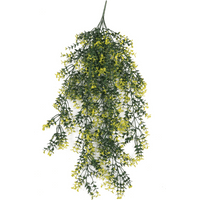 Hanging UV and fire-resistant artificial plant, 76cm, with variegated green and yellow foliage, cascading design.