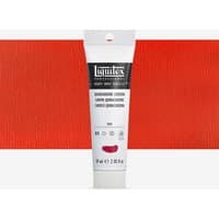 White tube of Liquitex Heavy Body Acrylic Paint, 59ml, Quinacridone Red, with black label and red swatch.