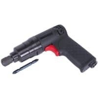 Black Sealey SA623 air screwdriver with red trigger and textured grip, includes a double-ended bit.