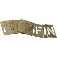 Brass interlocking number stencil set with cut-out digits and connecting edges for precise alignment.