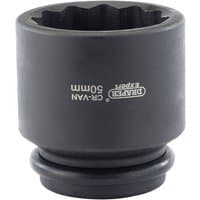 Black Draper Expert 50mm 3/4" drive hub nut impact socket with engraved logo and ribbed base.