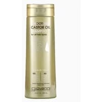 Giovanni Smoothing Castor Oil Shampoo 399ml in a sleek, gold bottle with a flip-top cap and minimalist text design.