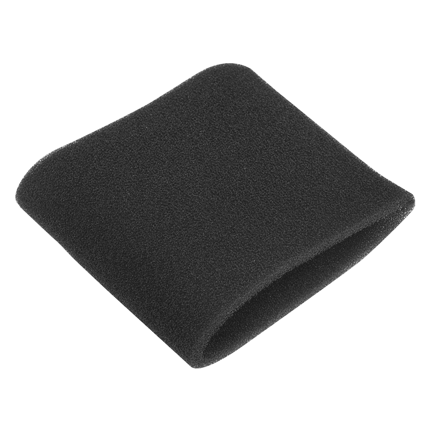 Black foam filter cartridge designed for Sealey PC20LN and PC30LN models, featuring a soft, porous texture for effective filtration.