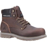 Brown Amblers Dorking casual boot, size 8, with padded collar, lace-up front, and rugged sole.
