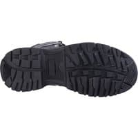 Black Amblers Safety boot with rugged sole, metal-free design, waterproof hi-leg style, size 11.