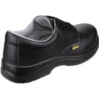Black Amblers Safety shoe, size 10, with padded collar, lace-up design, and slip-resistant sole.