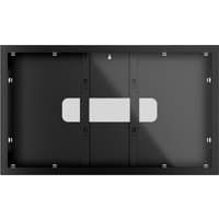 Black Multibrackets M Pro Series 75" wall enclosure with rectangular cutout and mounting brackets.