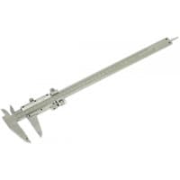 Silver Sealey Vernier Caliper 300mm with dual scale, sliding jaw, and fine adjustment wheel.