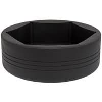 Black Sealey CV120 impact socket, 120mm diameter, 1in square drive, hexagonal opening, with grooved exterior.