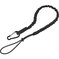 Black Sealey tool lanyard with elasticated cord, carabiner clip, and adjustable loop end.