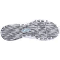 Black Skechers slip-resistant work shoe with textured sole and subtle stitching, size 4.