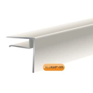 White 3m end stop bar made of durable material, featuring a sleek design with a 10mm profile, ideal for use with Alukap-XR systems.