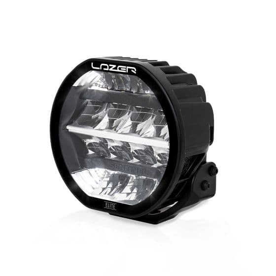 Black 7-inch Lazer Lamps Sentinel Elite LED light featuring a sleek design with multiple bright LED bulbs and a sturdy mounting bracket for easy installation.